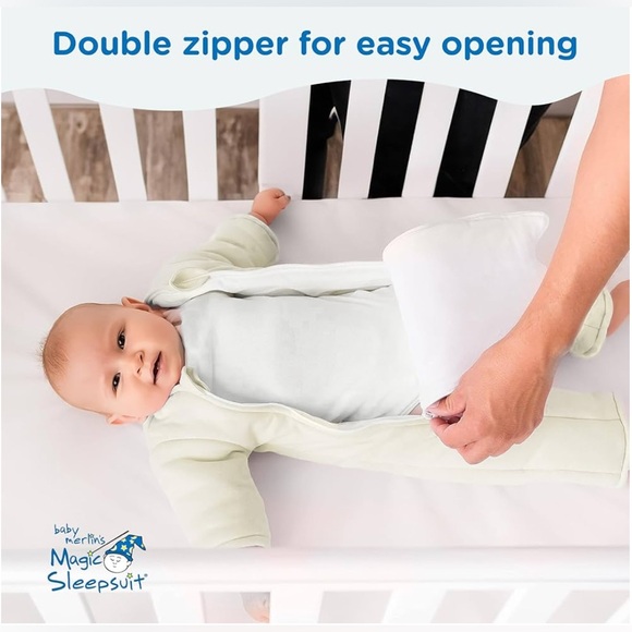 Baby Merlin’s Magic Sleepsuit 100% cotton in the color cream - Size SMALL - Picture 9 of 10